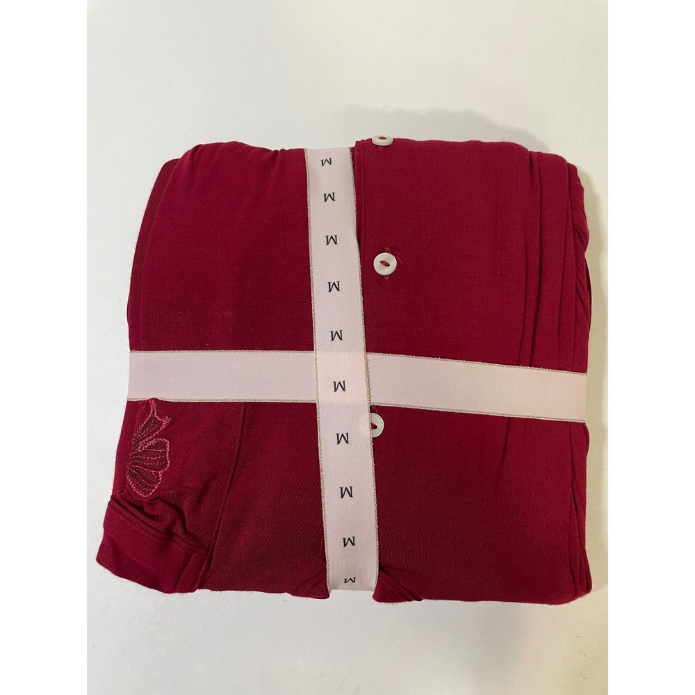 Victoria's Secret Modal Soft Long Pajama Set Women Medium Red NEW - Picture 4 of 6